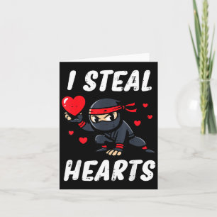 Carte Ninja de la Saint-Valentin Je vole des coeurs Garç