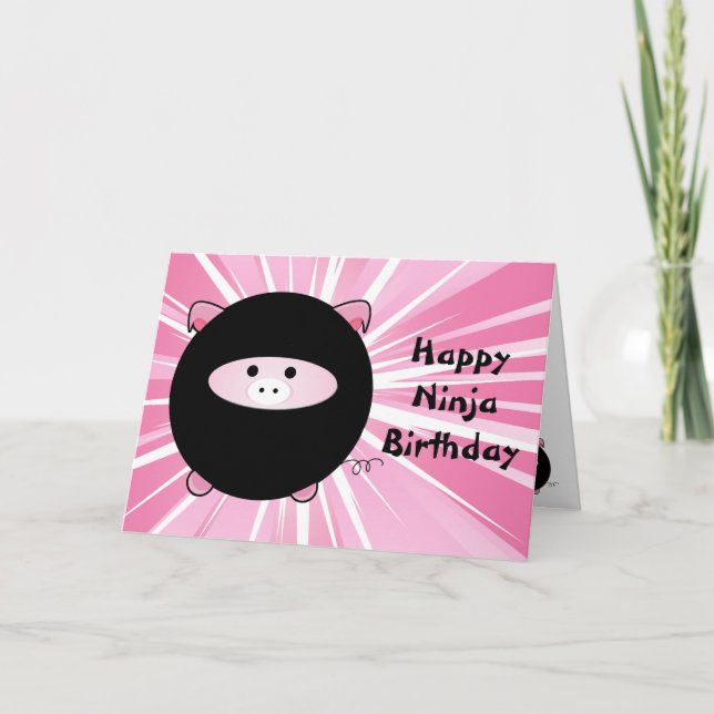 Carte Ninja Pig Joyeux anniversaire (Devant)