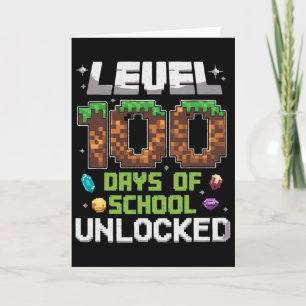 Carte Niveau 100 Jours D'école Débloqué Gamer Boy Enfant