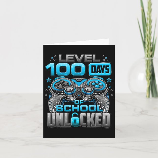 Carte Niveau 100 Jours D'École Déverrouillés Garçons 100 (Devant)