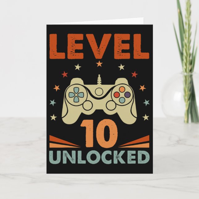 Carte Niveau 10 Jeu vidéo déverrouillé 10e anniversaire  (Devant)