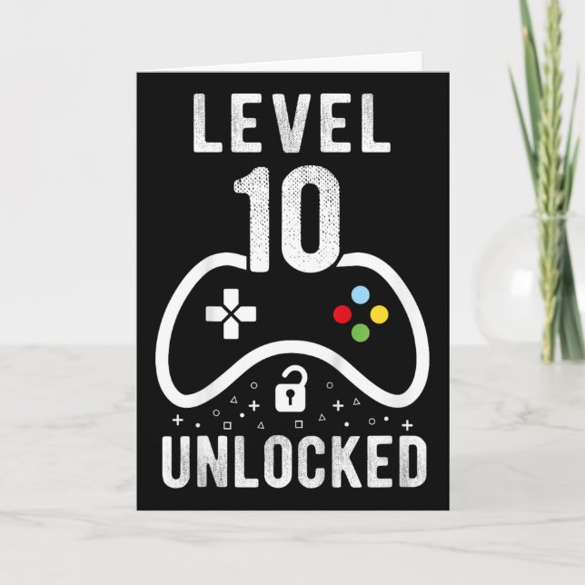 Carte Niveau 10 Jeu vidéo déverrouillé 10e anniversaire  (Devant)
