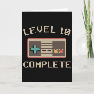 Carte Niveau 10 Terminé Tee Vintage Célébrer 10 ans W