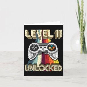 Carte Niveau 11 Déverrouillé Retro Video Jeu 11e anniver