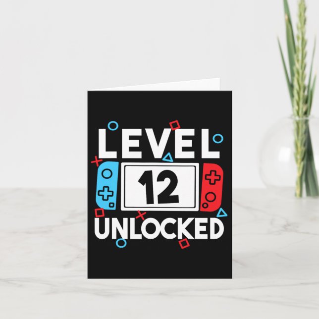 Carte Niveau 12 Déverrouillé Jeu vidéo 12e Anniversaire  (Devant)
