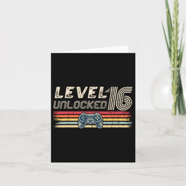 Carte Niveau 16 Jeu vidéo déverrouillé 16e anniversaire  (Devant)