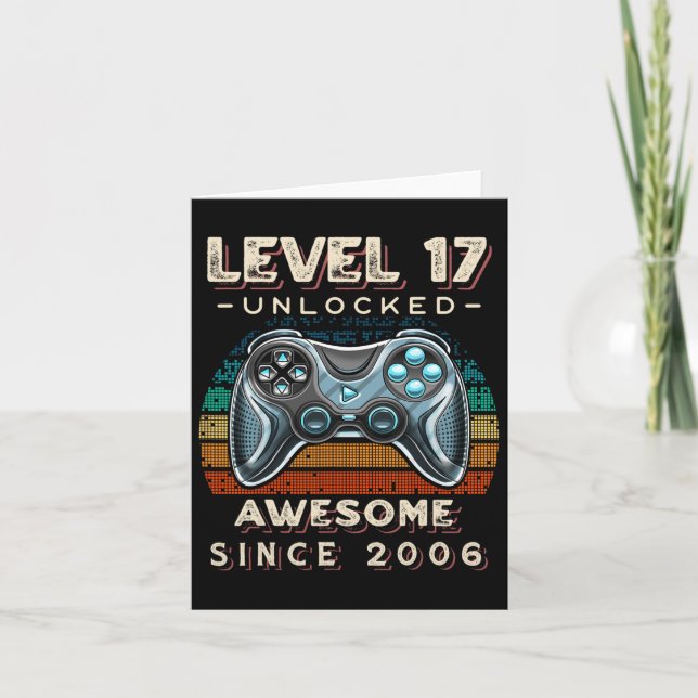 Carte Niveau 17 Jeu vidéo déverrouillé 17e anniversaire  (Devant)