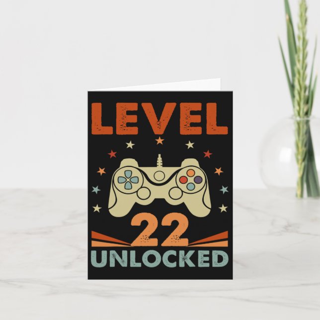 Carte Niveau 22 Jeu vidéo déverrouillé 22e anniversaire  (Devant)