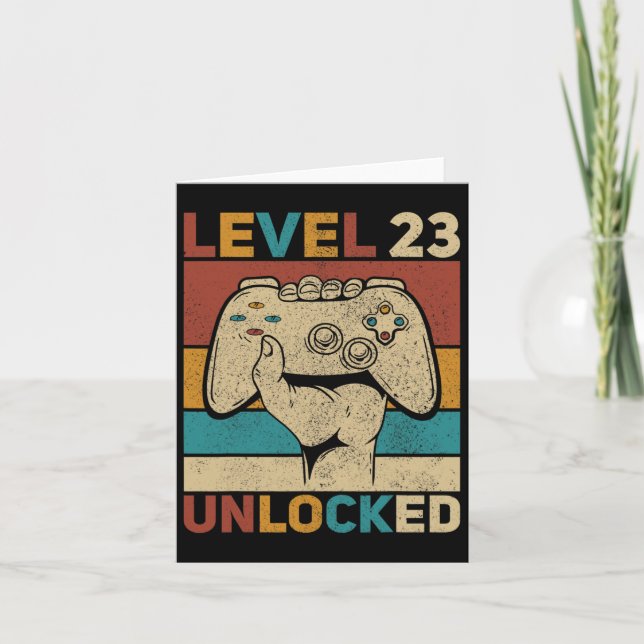 Carte Niveau 23 Déverrouillé 23 Ans Hommes Anniversaires (Devant)