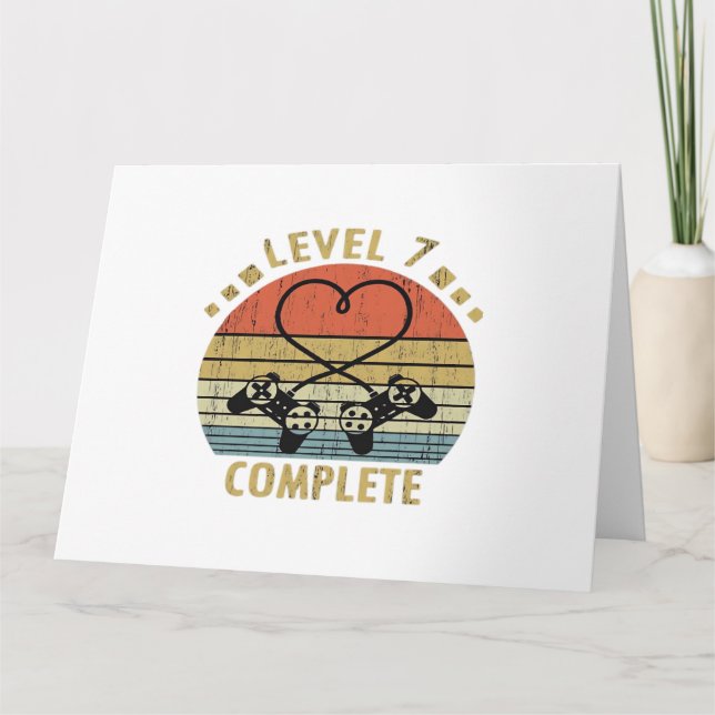 Carte Niveau 7 Complété - Cadeau 7ème Anniversaire de Ma (Devant)