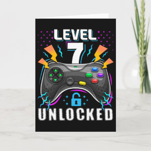 Carte Niveau 7 Débloqué Jeu Vidéo 7ème Anniversaire Game