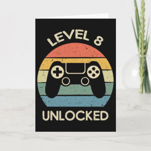 Carte Niveau 8 Débloqué Cadeau d'anniversaire de jeu vid