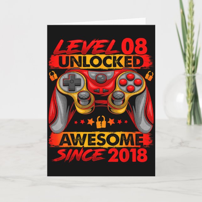 Carte Niveau 8 Débloqué Garçons de 8 ans Garçon pour son (Devant)