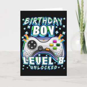 Carte Niveau 8 Débloqué Jeu Vidéo 8ème Anniversaire Garç