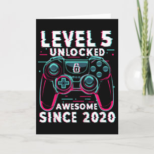 Carte Niveau Enfants 5 Débloqué Jeu Vidéo Anniversaire 5