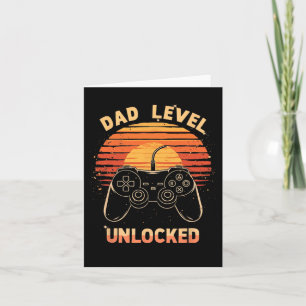 Carte Niveau Papa Débloqué Drôle Rétro Nouveau Papa Joue