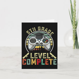 Carte Niveau scolaire Gamer diplômé 5e rentrée Gi