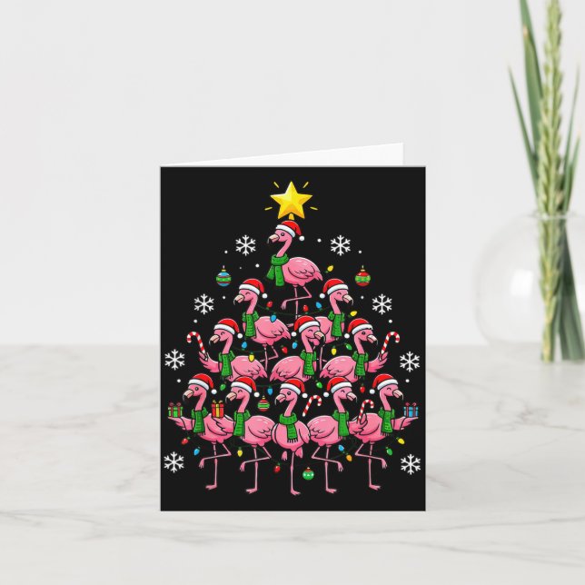 Carte Nk Flamingo Christmas Tree Santa Flamingo Holiday  (Devant)