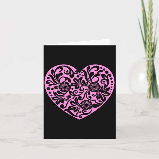 Carte Nk Heart With Flowers Cut Out Cute Valentine Fav  (Devant)