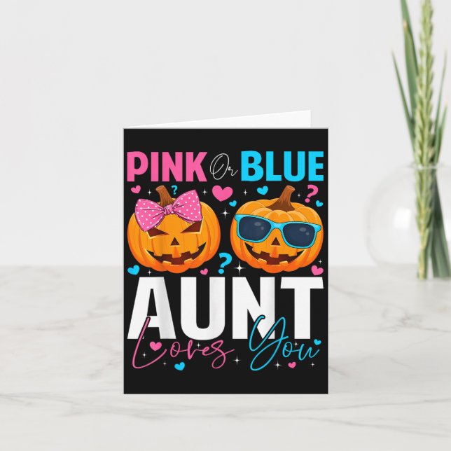 Carte Nk Or Blue Aunt Loves You Pumpkin Halloween Gender (Devant)