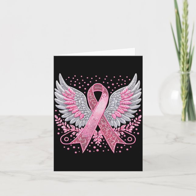 Carte Nk Ribbon Angel Wings Breast Cancer Awareness Wome (Devant)