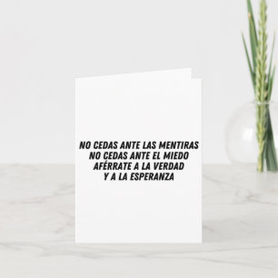 Carte No Cedas Ante Las Mentiras (noir)