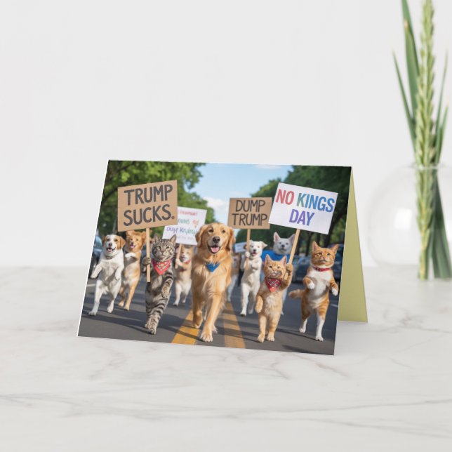 Carte No Kings Day Pet Protest Card (Devant)