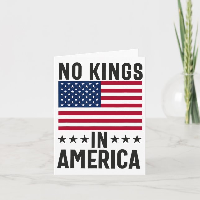 Carte No Kings In America Flag Protest Save Democracy (Devant)