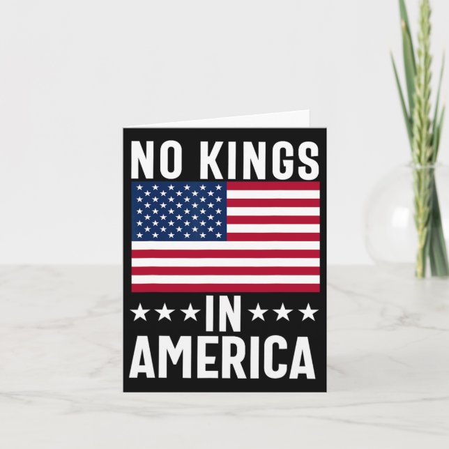 Carte No Kings In America Flag Protest Save Democracy 10 (Devant)
