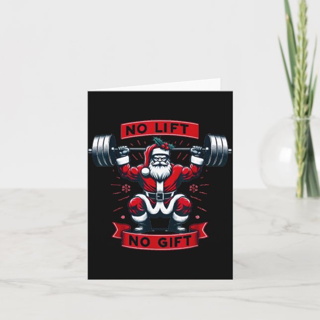 Carte No Lift No Gift Christmas Santa Gym Squat Weightli (Devant)