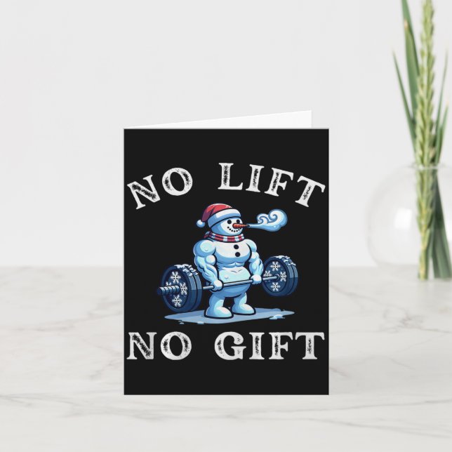 Carte No Lift No Gift Funny Workout Snowman Christmas Gy (Devant)