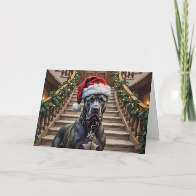 Carte Noble Cane Corso Dog Guardian of Christmas (Devant)