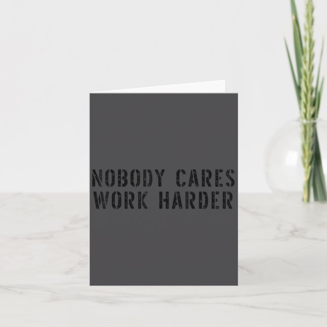 Carte Nobody Cares Work Harder Motivational Workout  (Devant)