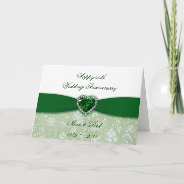 Carte Noces de damas 55e anniversaire de mariage (Devant)