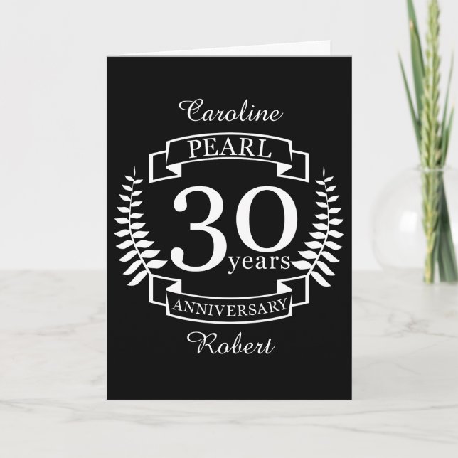 Carte Noces de perle 30 ans de mariage 30 ans (Devant)