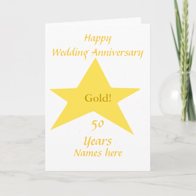 Carte Noces d'or 50 ans noms devant (Devant)