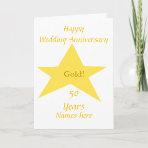 Carte Noces d'or 50 ans noms devant