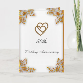 Carte Noces d'Or Blanc  50e Anniversaire de Mariage