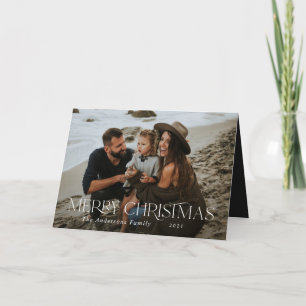 Carte Noël 1 photo botanique floral plié vacances