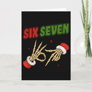 Carte Noël 67 Six Sept squelette Santa drôle Gen Z