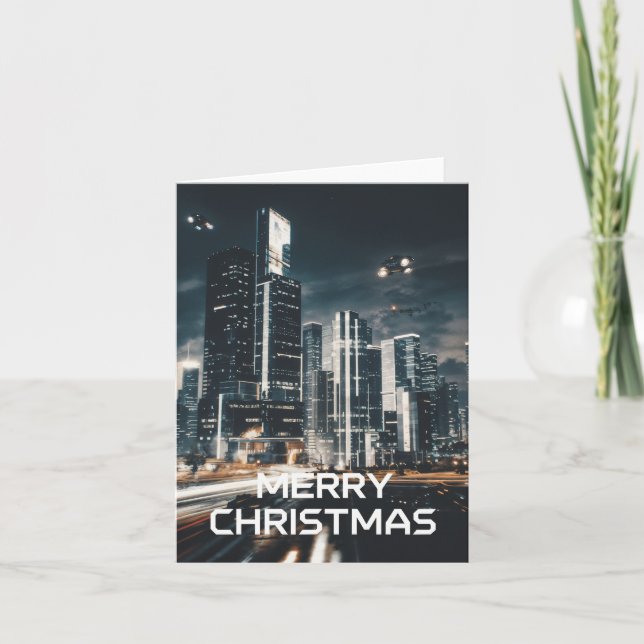 Carte Noël à Cyberpunk City (Devant)