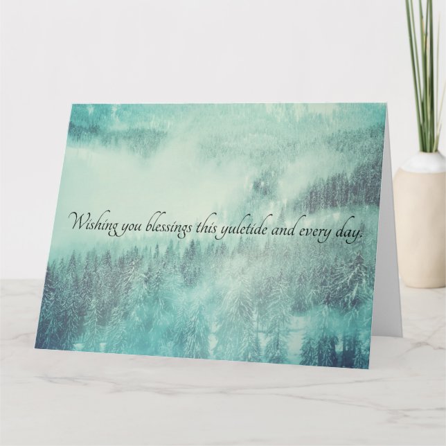 Carte Noël À feuillage persistant Forêt Solstice d'hiver (Devant)