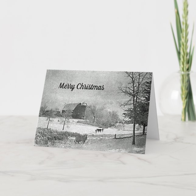 Carte Noël à l'ancienne ferme (Devant)