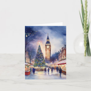 Carte Noël à London Watercolor