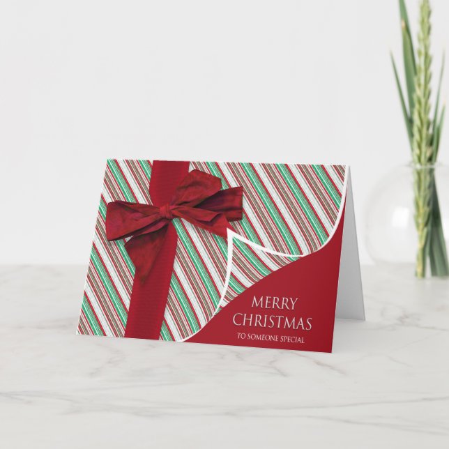 Carte Noël À Quelqu'Un Cadeau Spécial Gros Bow (Devant)