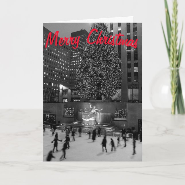 Carte Noël à Rockefeller | Joie et bonheur (Devant)