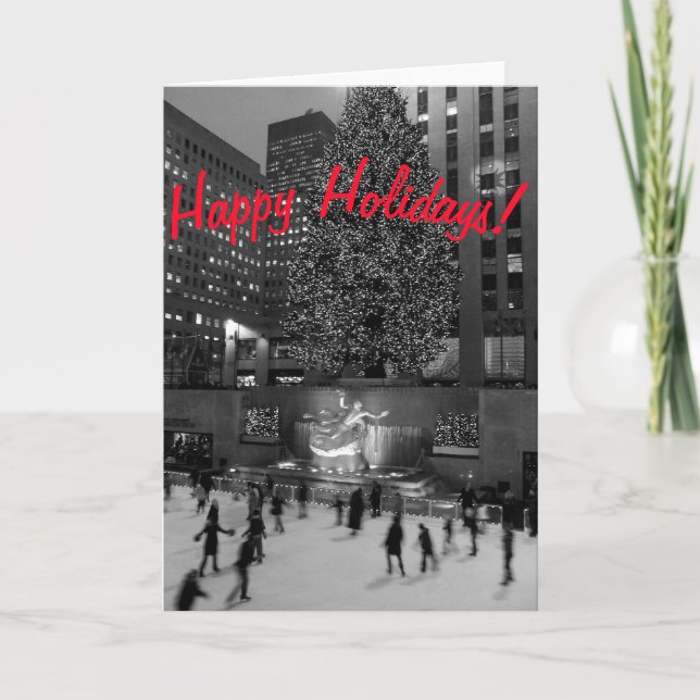 Carte Noël à Rockefeller version "Joyeuses fêtes" (Devant)