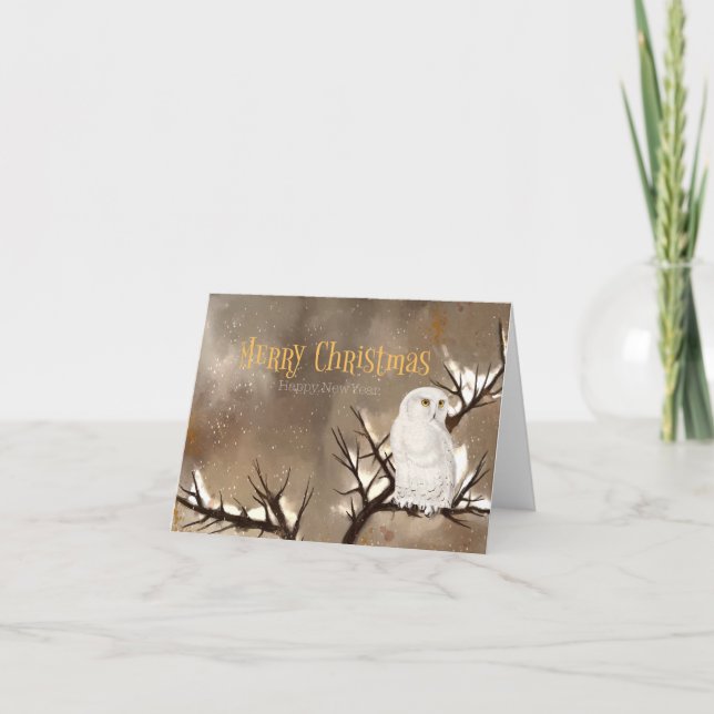 Carte Noël à Snowy Owl (Devant)