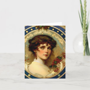 Carte Noël - AI - Art Nouveau - E