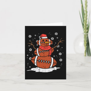 Carte Noël Américain Football Snowman Xmas Sport Hommes